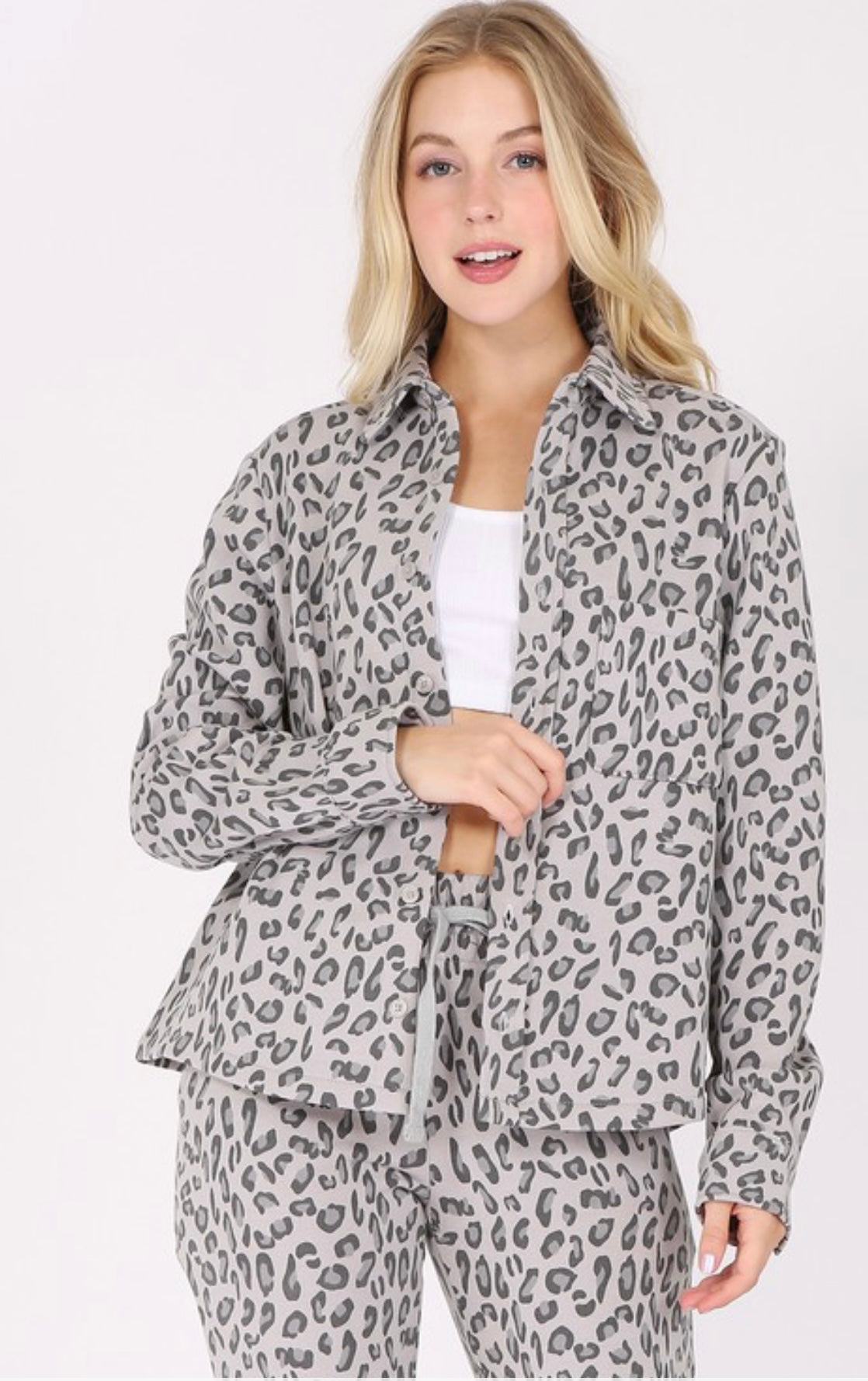 The Lainey Button Up in Grey