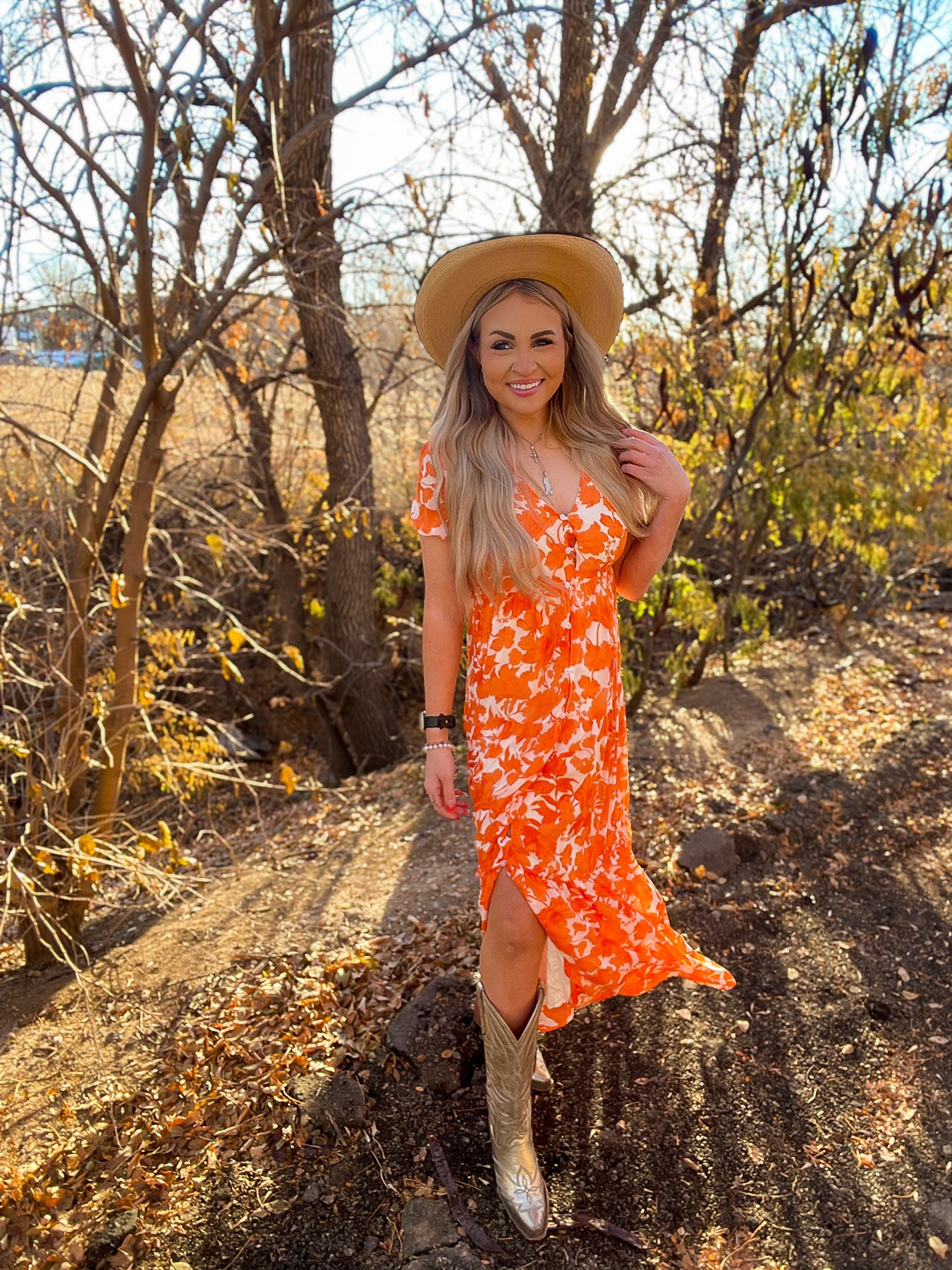 Orange Blossom Maxi Dress