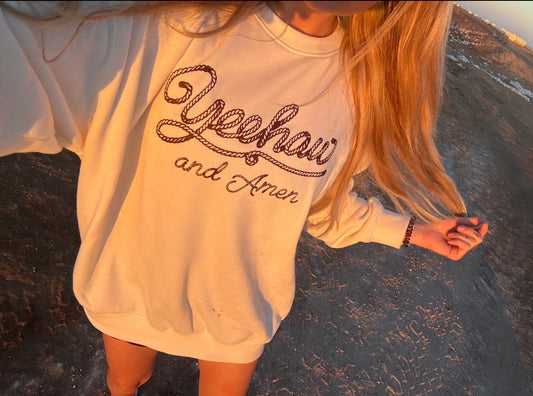 Yeehaw and Amen Oversized Sweatshirt