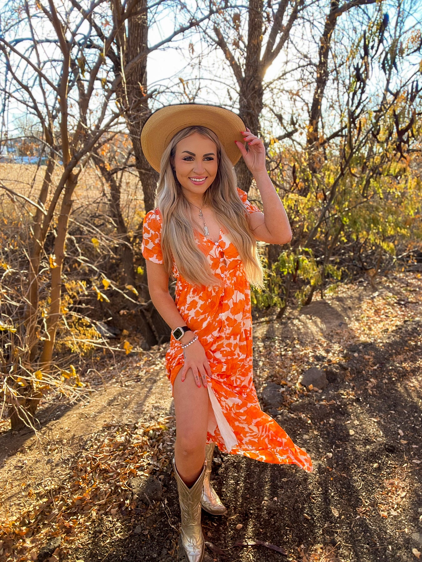 Orange Blossom Maxi Dress
