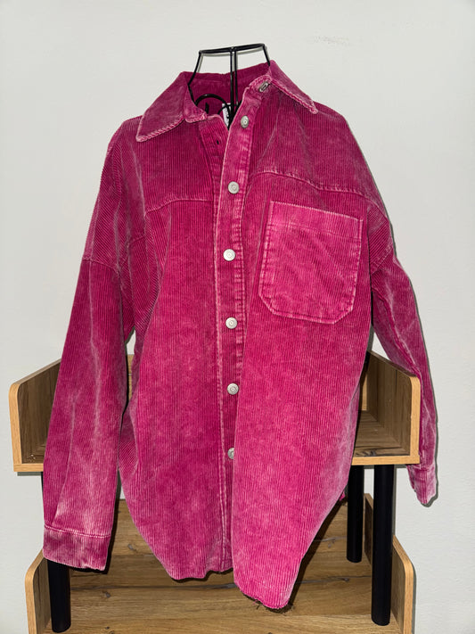 Twiisted Pink Corduroy Shacket