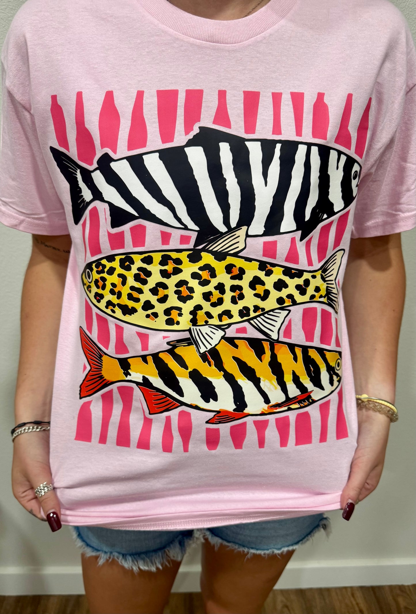Wild Catch Tee- Pink