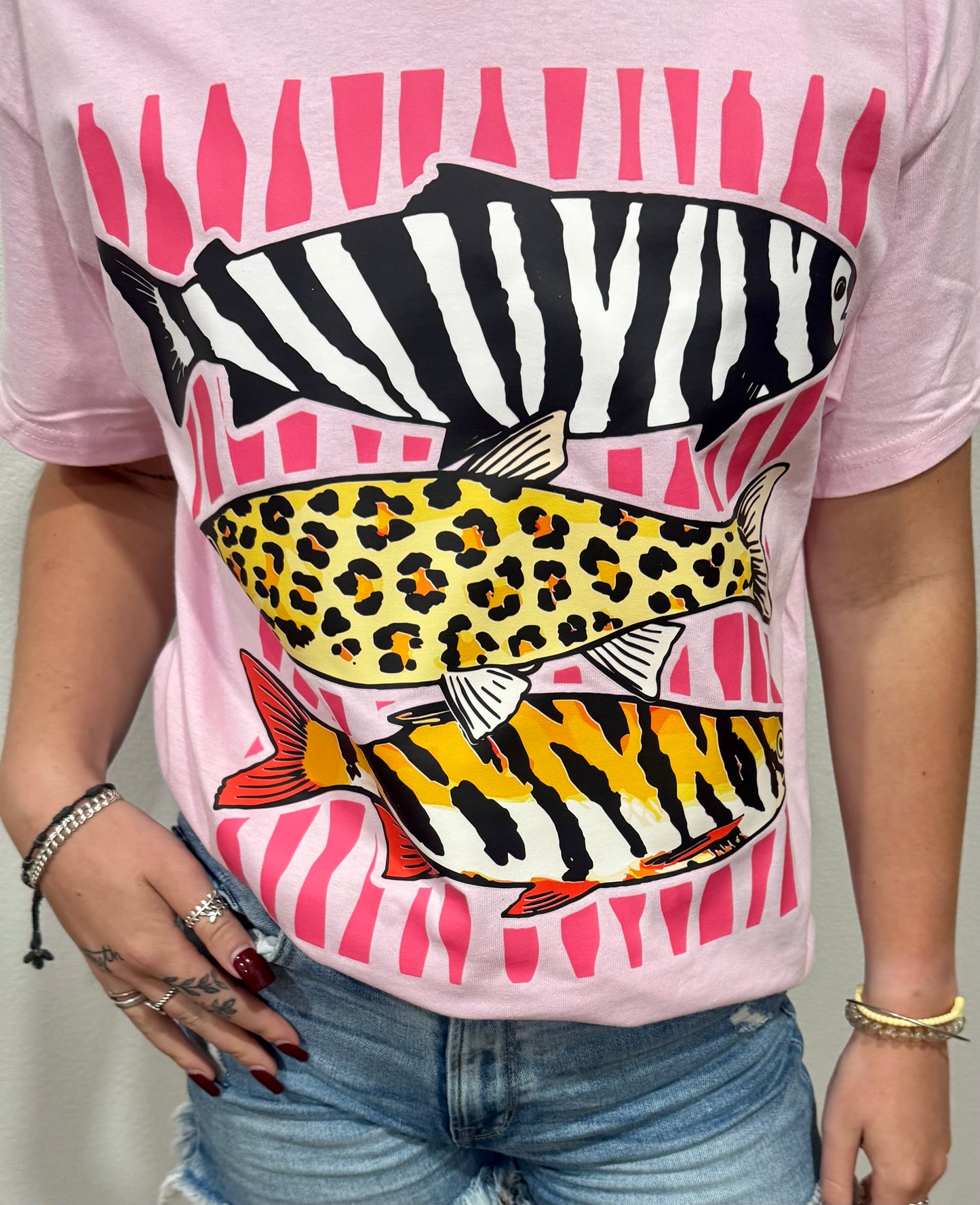 Wild Catch Tee- Pink