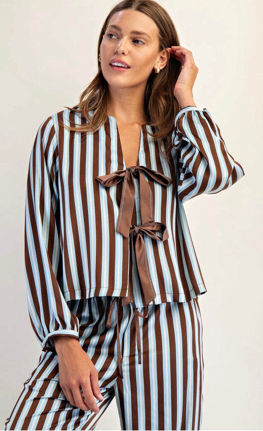The Plaza Tie-Front Top
