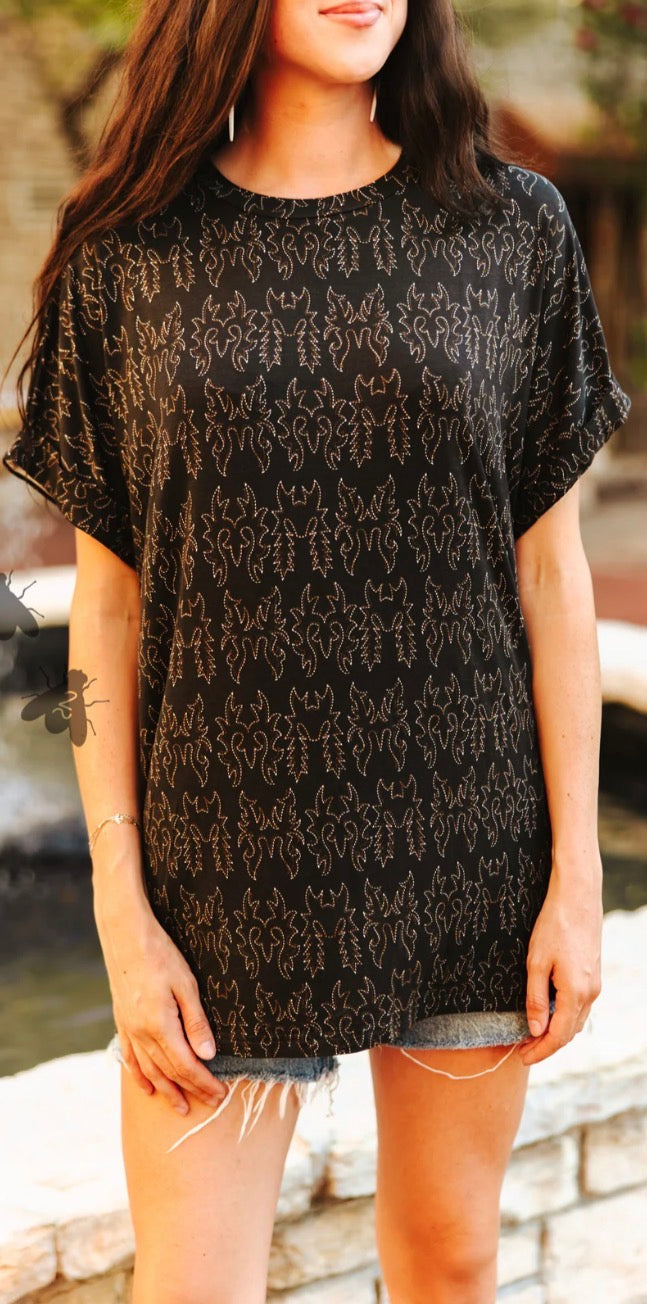 Midnight Mesa Cuff Top