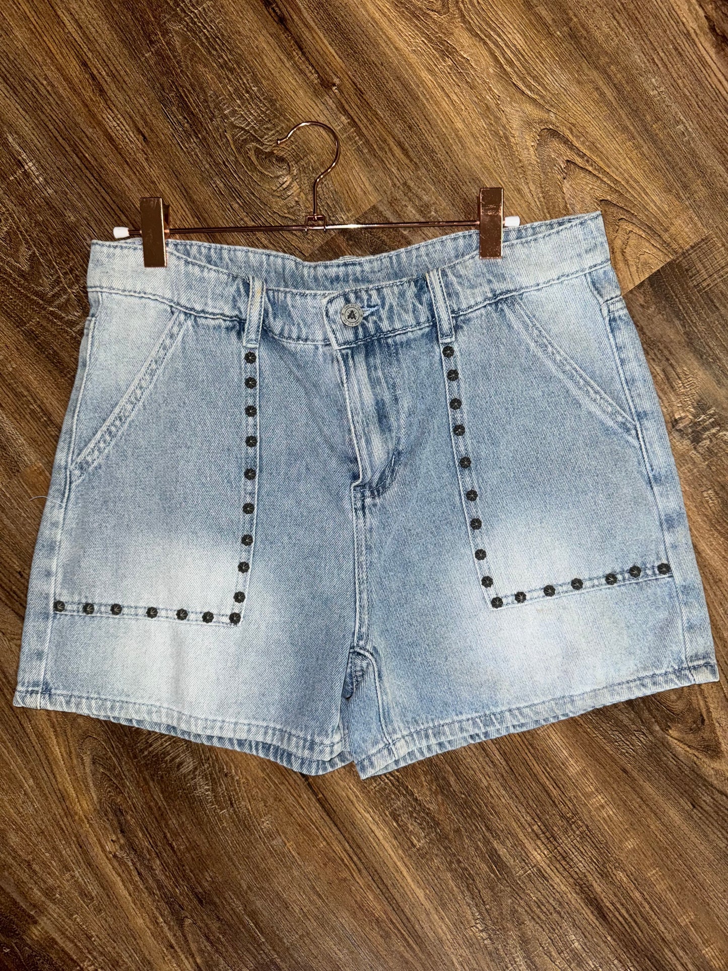 Studded Pocket Denim Shorts