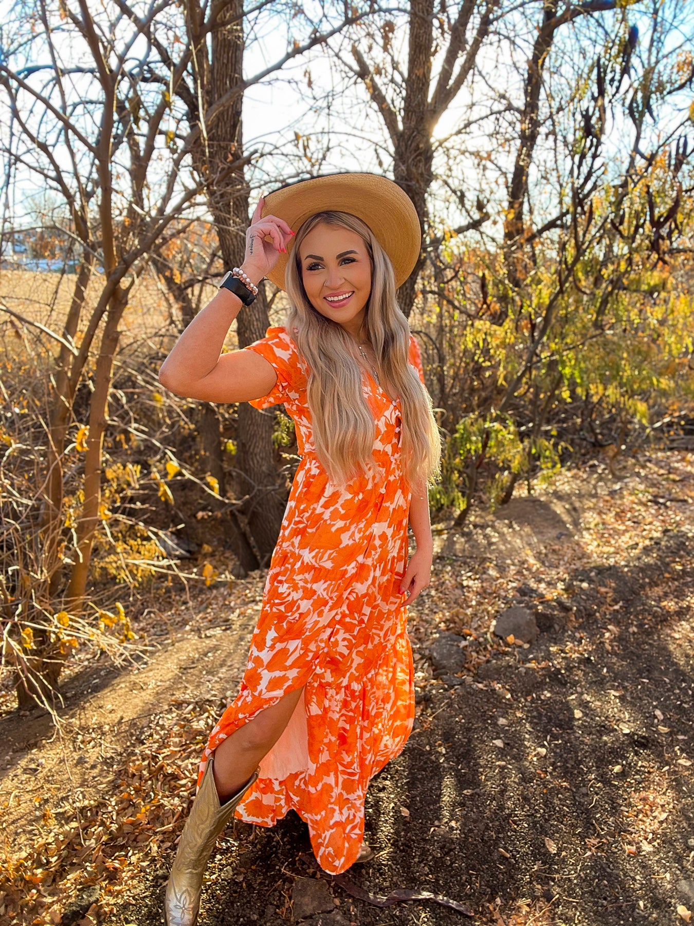 Orange Blossom Maxi Dress