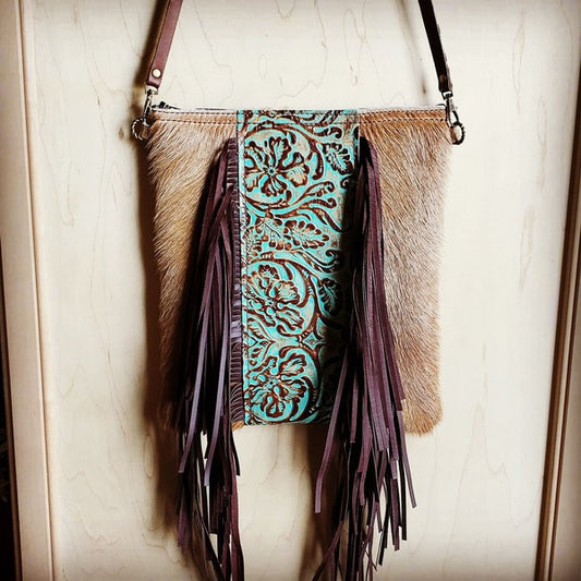 Hair on hide w/ Cowboy Turquoise Crossbody